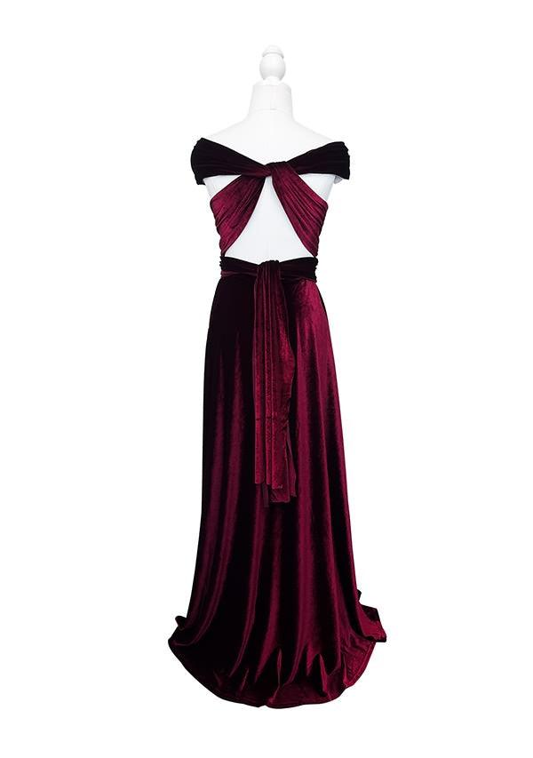 72styles Burgundy Velvet Multiway Convertible Infinity Dress