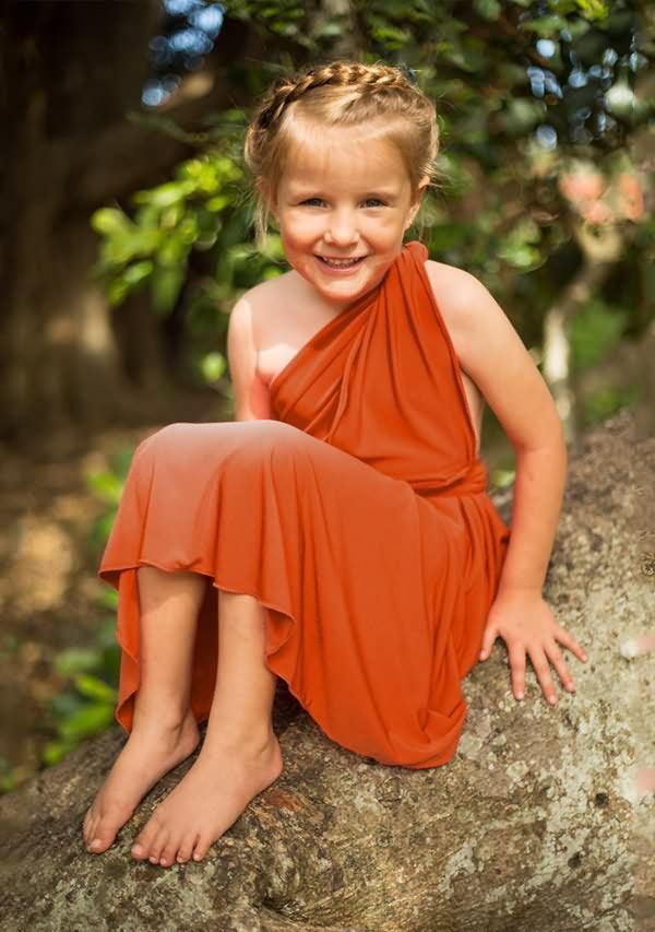 Burnt Orange Infinity Dress for Kids